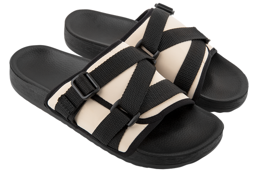 Женски отворени шлёпанци BELSTA от плат за дъждобран/Women's open slippers BELSTA made of raincoat fabric