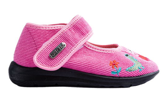 Детски пантофи от текстил BELSTA са декорирани с бродерия