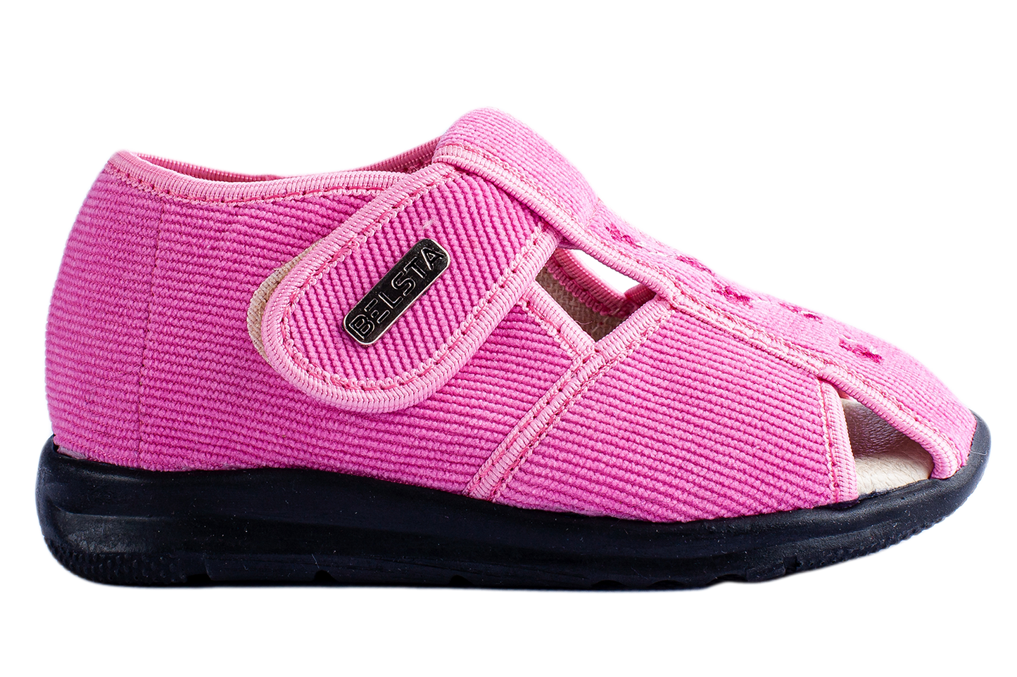 Детски отворени сандали BELSTA от велвет с цветна бродерия/Kids' Open Sandals BELSTA from Velvet with Floral Embroidery