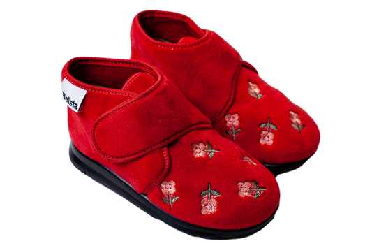 Опаковка: Детски затворени ботинки BELSTA от червен велур с лепенка/Size set: Children's Closed BELSTA Boots in Red Velvet with Velcro (Copy)