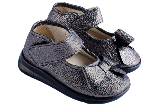 Опаковка: Детски сандали BELSTA от черна еко кожа с панделка/Size set: Kids' Sandals BELSTA from Black Eco-Leather with a Bow