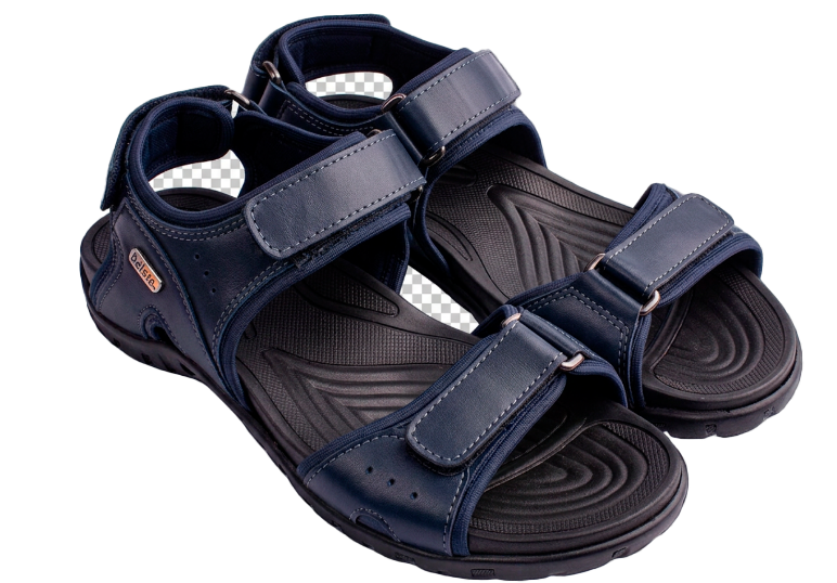 Мъжки летни сандали BELSTA от еко кожа в черен цвят с велкро\Men’s Summer Sandals BELSTA from Eco-Leather in Black with Velcro
