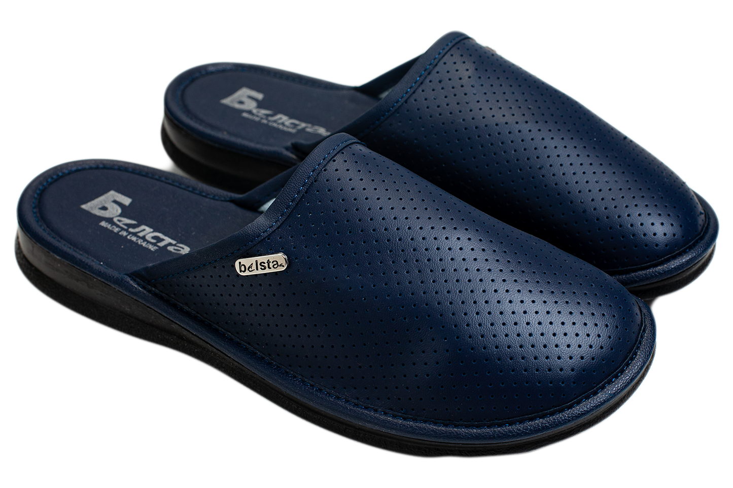 Мъжки затворени пантофи BELSTA от перфорирана еко кожа/Men’s Closed Perforated Eco Leather BELSTA Slippers