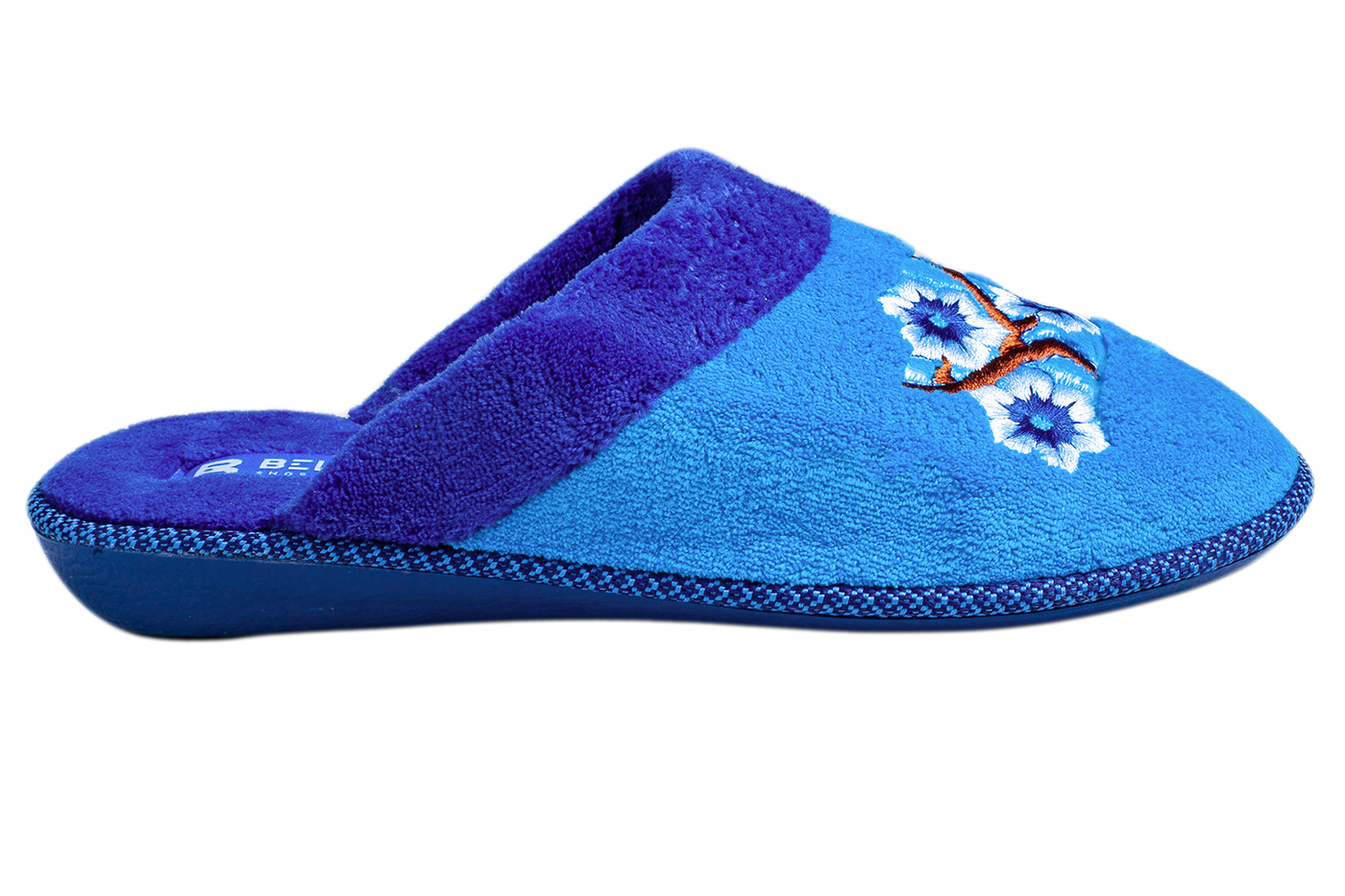 Опаковка: Дамски затворени чехли BELSTA от махра с маншет и бродерия/Size set: Women’s Closed BELSTA Slippers in Terry with Cuff and Embroidery