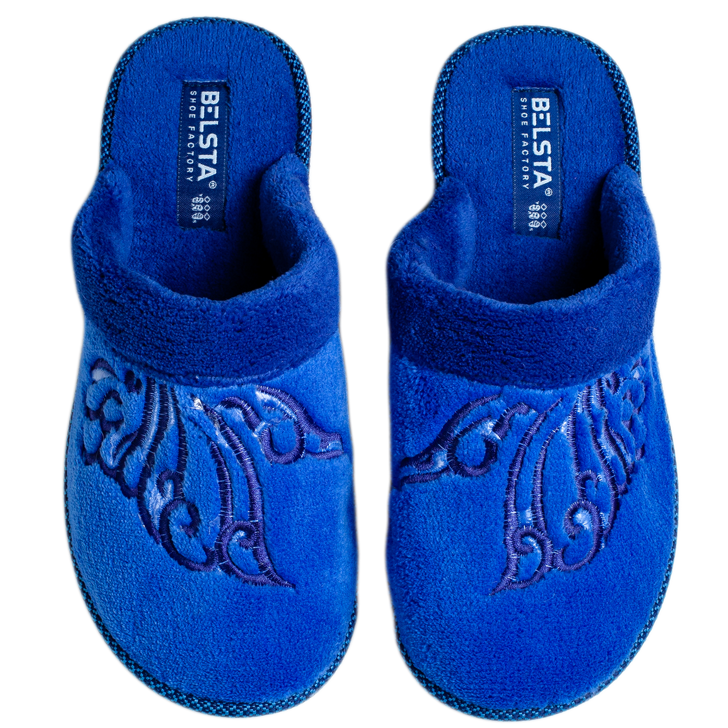 Дамски затворени чехли BELSTA от махра с маншет и бродерия/Women’s Closed BELSTA Slippers in Terry with Cuff and Embroidery