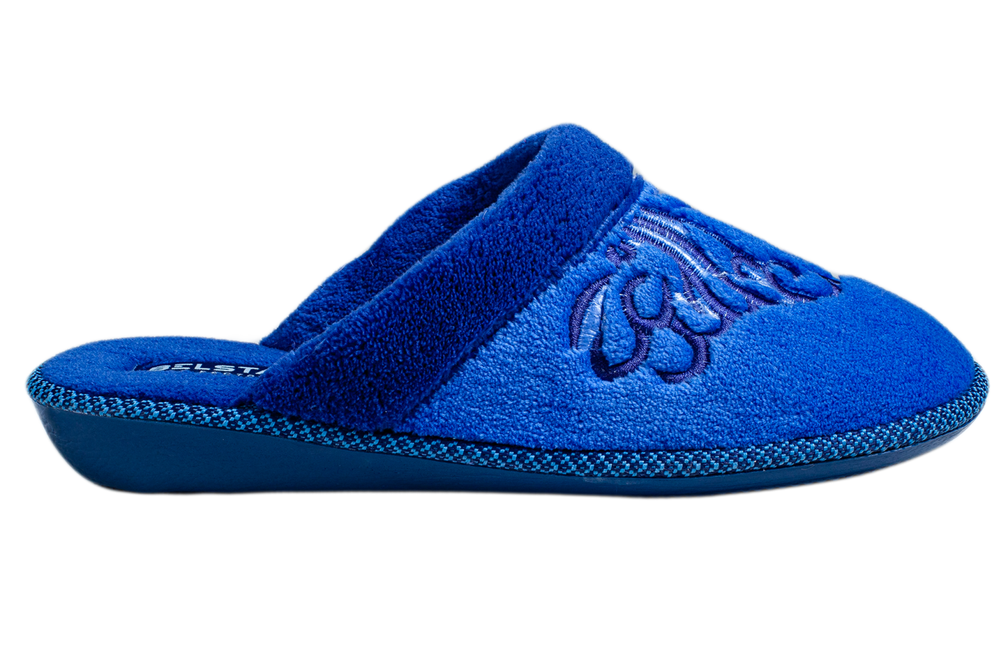 Дамски затворени чехли BELSTA от махра с маншет и бродерия/Women’s Closed BELSTA Slippers in Terry with Cuff and Embroidery
