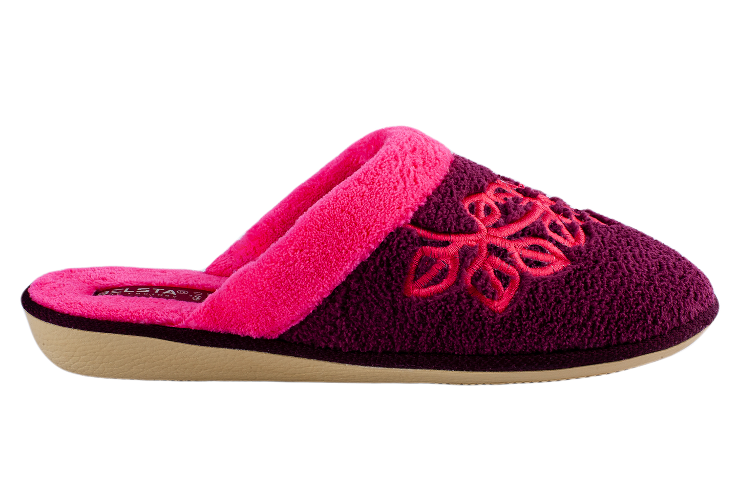 Опаковка: Дамски затворени чехли BELSTA от махра с маншет и бродерия/Size set: Women’s Closed BELSTA Slippers in Terry with Cuff and Embroidery