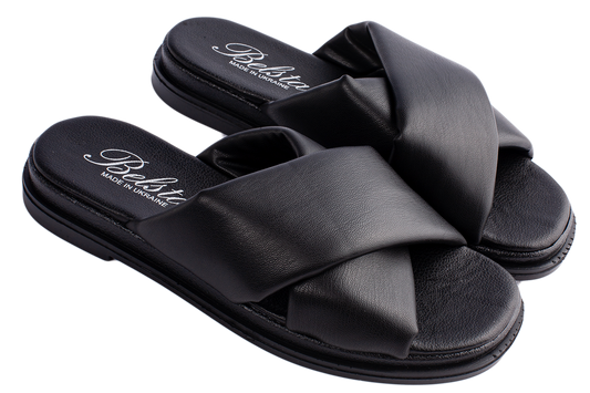 Дамски отворени чехли BELSTA от еко кожа\Women’s Open Slippers BELSTA from Eco-Leather