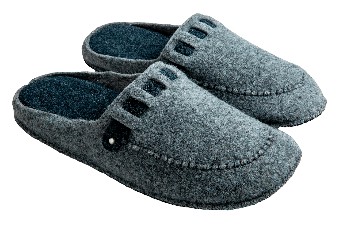 Мъжки затворени чехли BELSTA от сив италиански филц с каишка/Men's Closed Slippers BELSTA from Grey Italian Felt with Strap