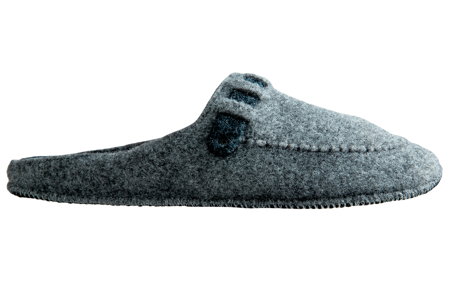 Мъжки затворени чехли BELSTA от сив италиански филц с каишка/Men's Closed Slippers BELSTA from Grey Italian Felt with Strap