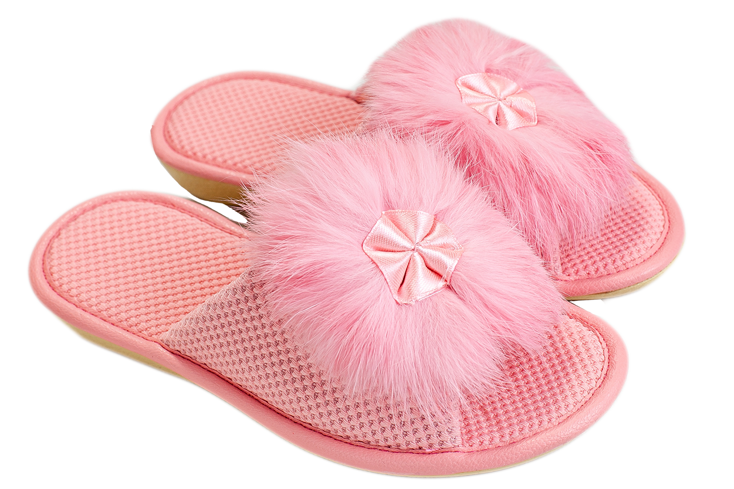 Опаковка: Детски отворени пантофи BELSTA от текстил с естествена козина/Size set: Kids' Open Slippers BELSTA from Textile with Natural Fur