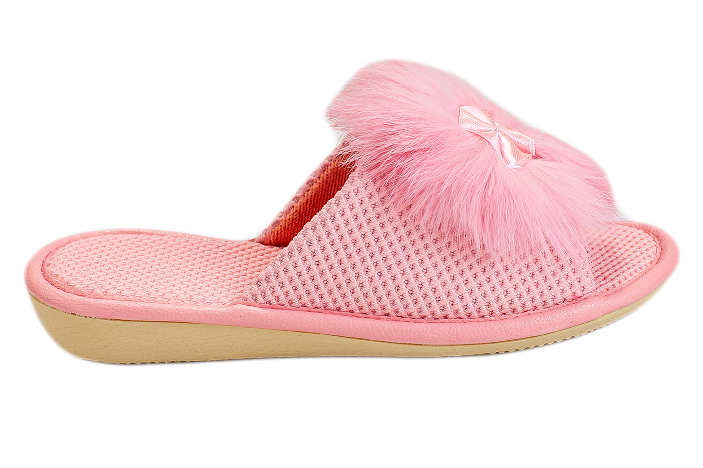 Опаковка: Детски отворени пантофи BELSTA от текстил с естествена козина/Size set: Kids' Open Slippers BELSTA from Textile with Natural Fur