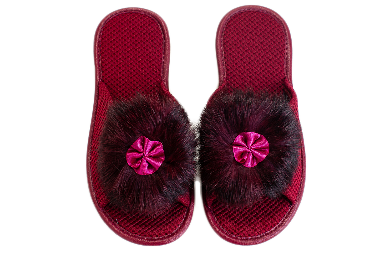 Опаковка: Детски отворени пантофи BELSTA от текстил с естествена козина/Size set: Kids' Open Slippers BELSTA from Textile with Natural Fur