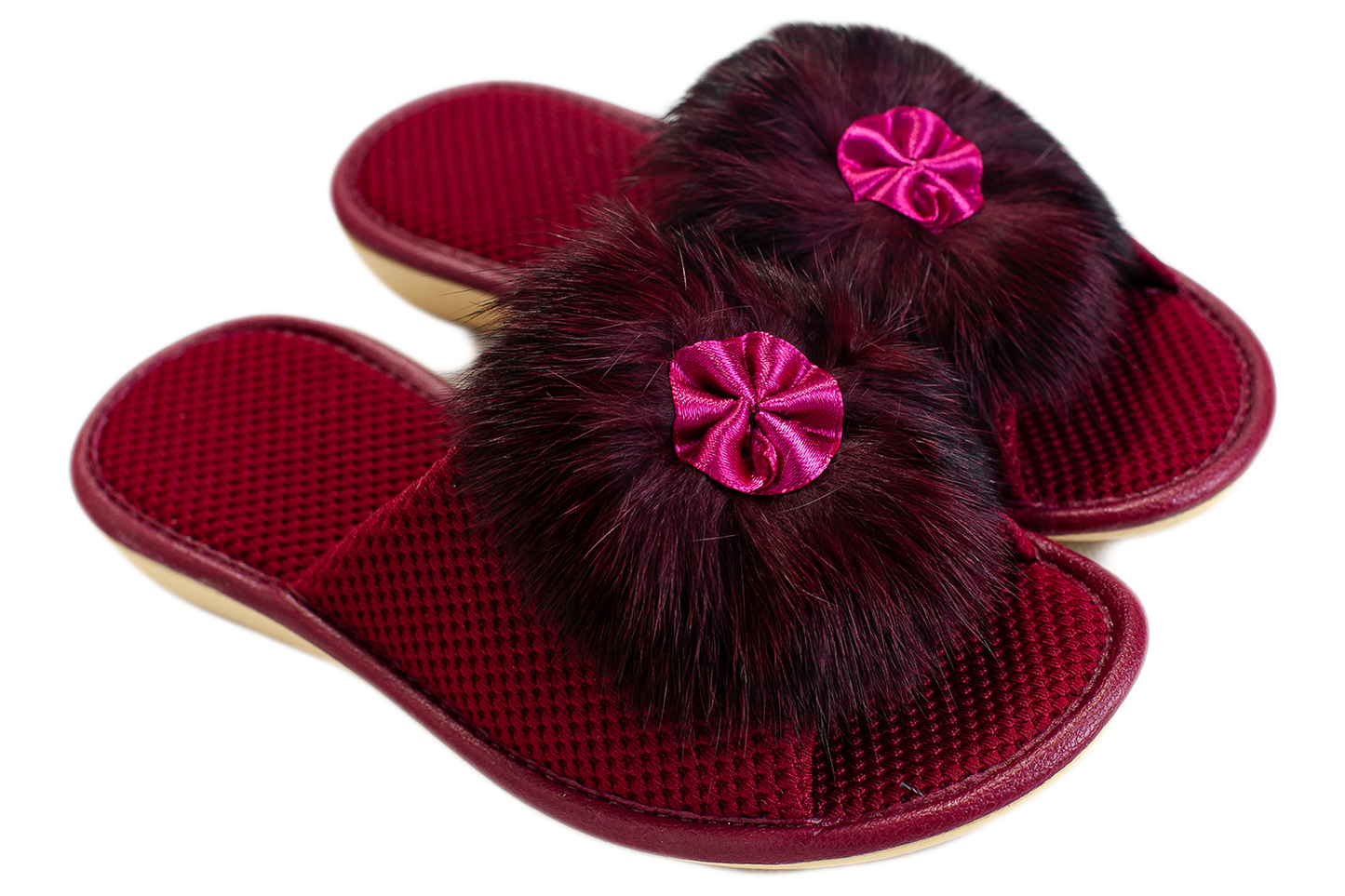 Опаковка: Детски отворени пантофи BELSTA от текстил с естествена козина/Size set: Kids' Open Slippers BELSTA from Textile with Natural Fur