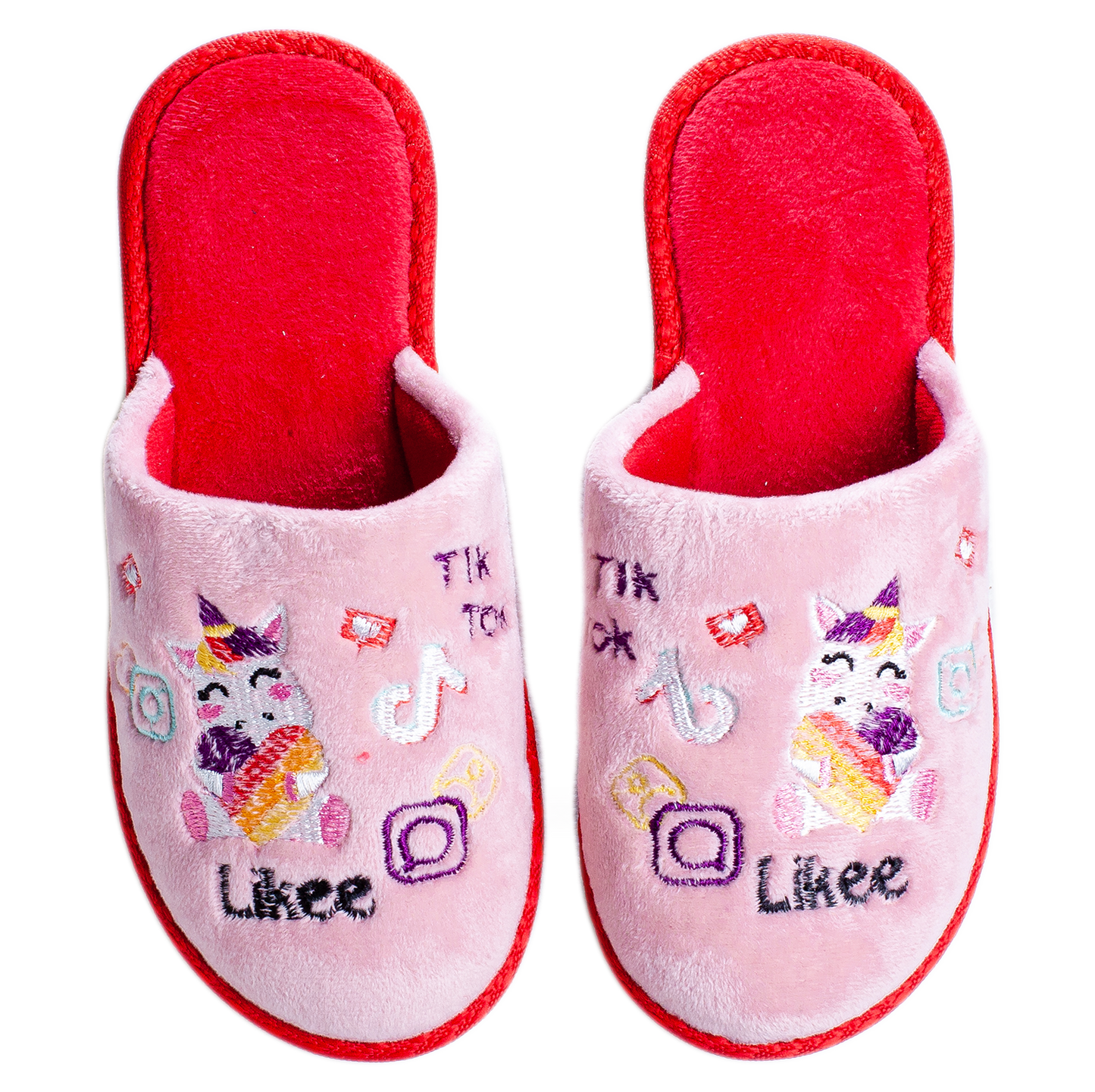 Опаковка: Детски чехли BELSTA от кафяв;розов велур с бродерия/Size set: Children's BELSTA Slippers in Brown;Pink Velour with Embroidery (Copy)