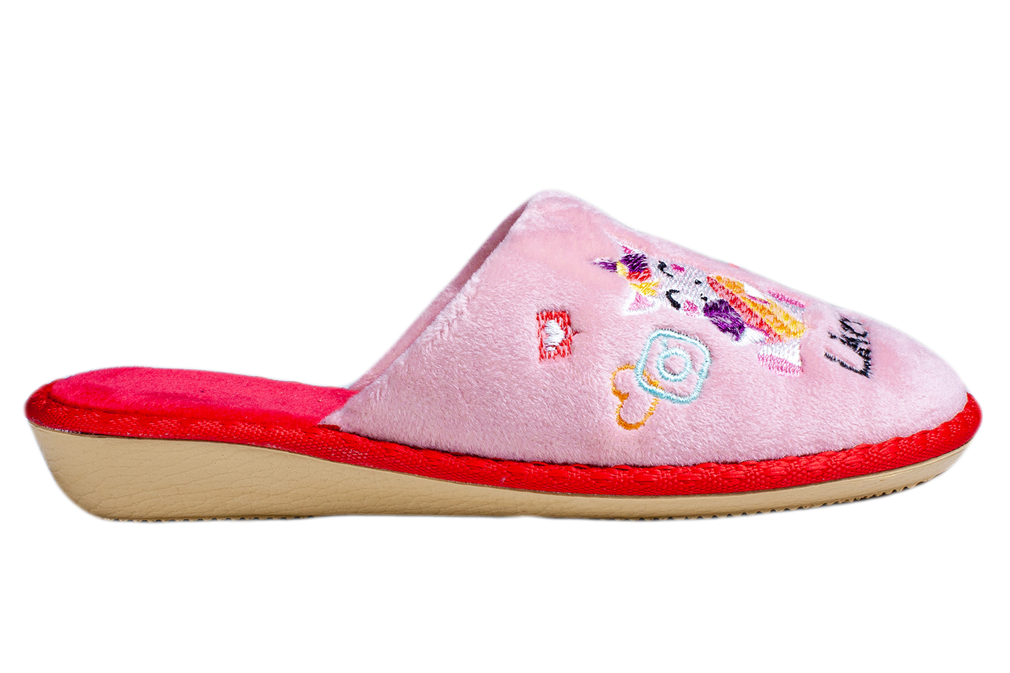 Опаковка: Детски чехли BELSTA от кафяв;розов велур с бродерия/Size set: Children's BELSTA Slippers in Brown;Pink Velour with Embroidery (Copy)
