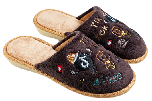 Опаковка: Детски чехли BELSTA от кафяв;розов велур с бродерия/Size set: Children's BELSTA Slippers in Brown;Pink Velour with Embroidery (Copy)