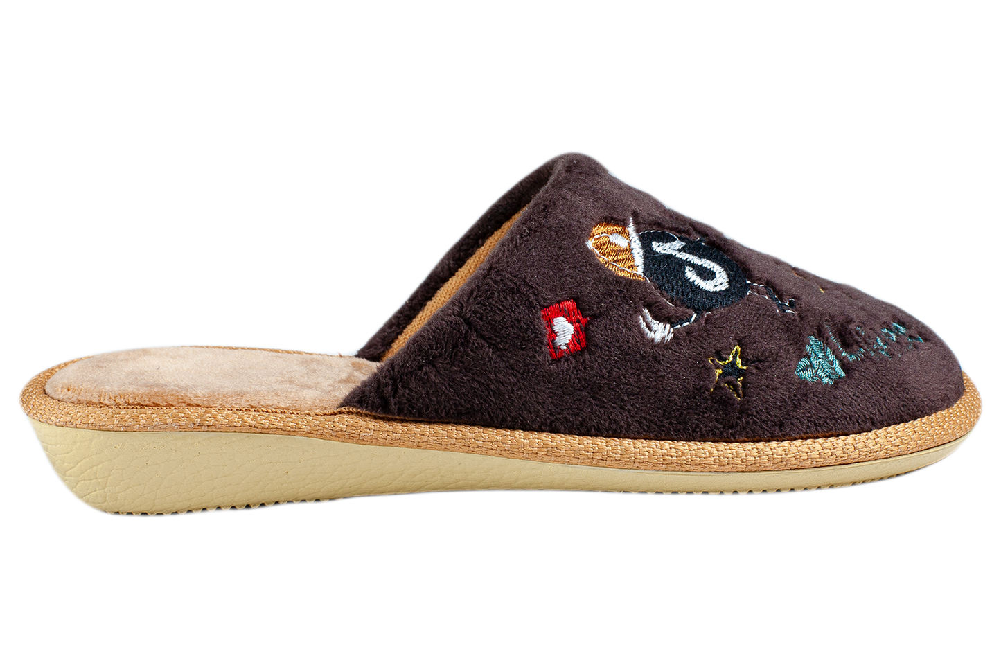 Опаковка: Детски чехли BELSTA от кафяв;розов велур с бродерия/Size set: Children's BELSTA Slippers in Brown;Pink Velour with Embroidery (Copy)
