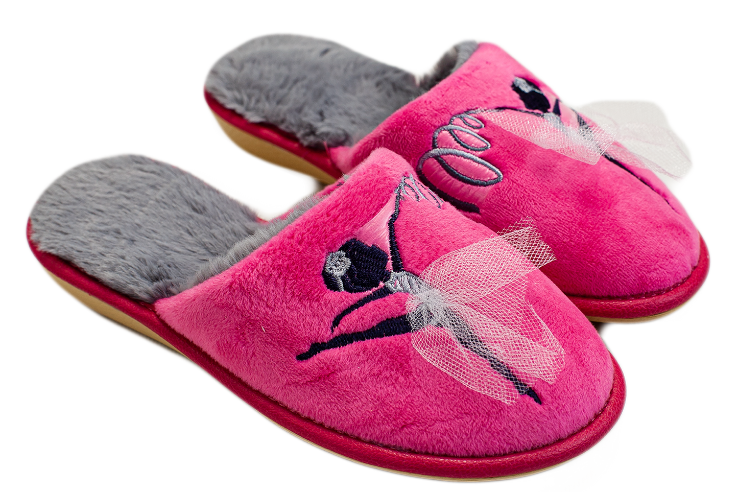 Детски затворени чехли BELSTA от розов велур/Children's Closed BELSTA Slippers in Pink