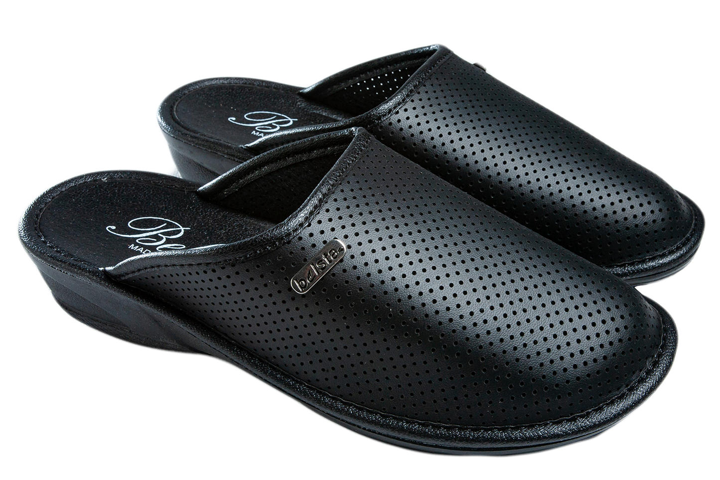 Дамски затворени пантофи BELSTA от перфорирана еко кожа/Women's Closed Slippers BELSTA from Perforated Eco-Leather