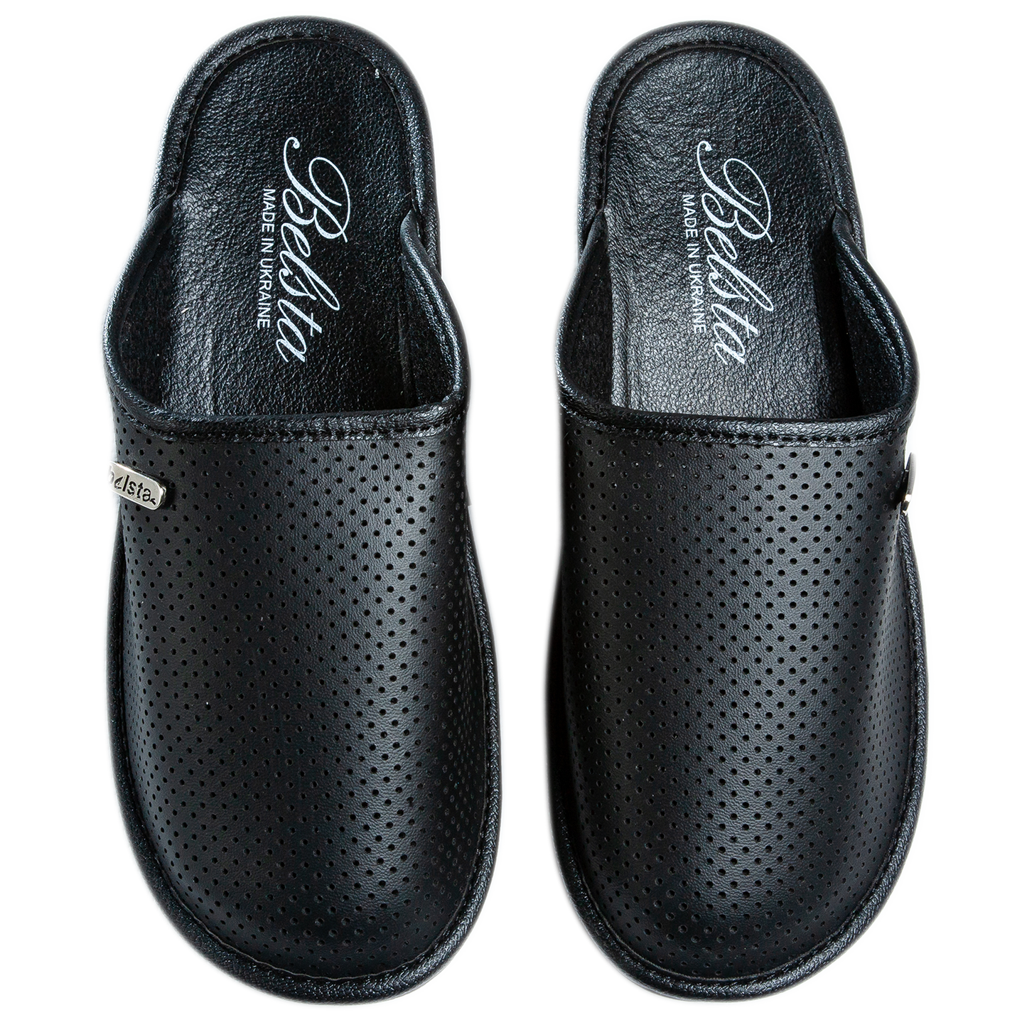 Дамски затворени пантофи BELSTA от перфорирана еко кожа/Women's Closed Slippers BELSTA from Perforated Eco-Leather