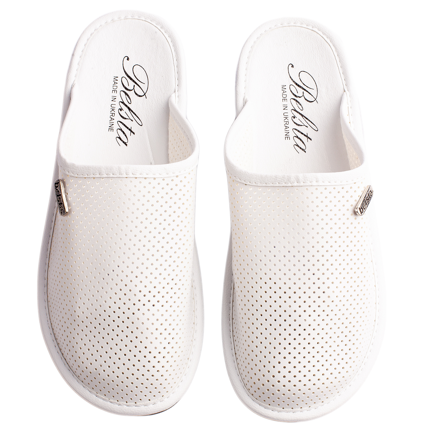 Дамски затворени пантофи BELSTA от перфорирана еко кожа/Women's Closed Slippers BELSTA from Perforated Eco-Leather