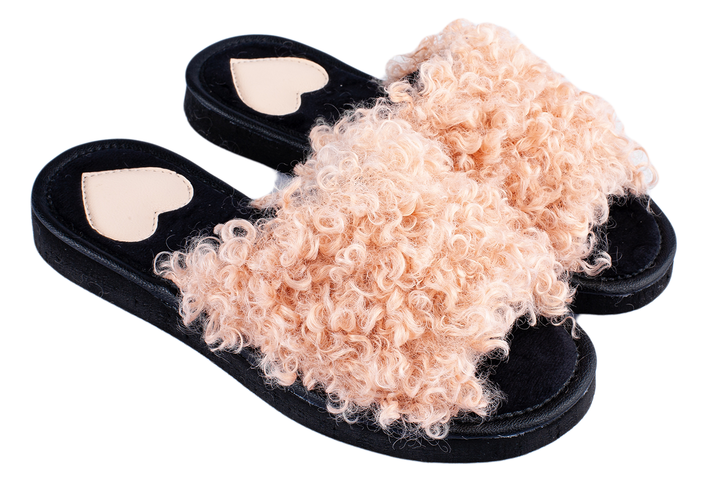 Дамски отворени чехли BELSTA от еко овча кожа/Women’s Open BELSTA Slippers in Eco-Sheepskin