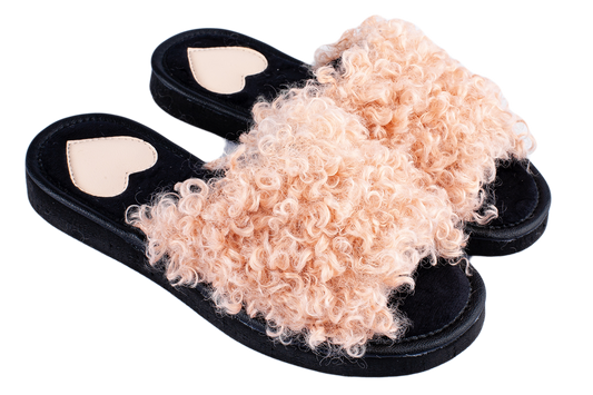 Опаковка: Дамски отворени чехли BELSTA от еко овча кожа/Size set: Women’s Open BELSTA Slippers in Eco-Sheepskin