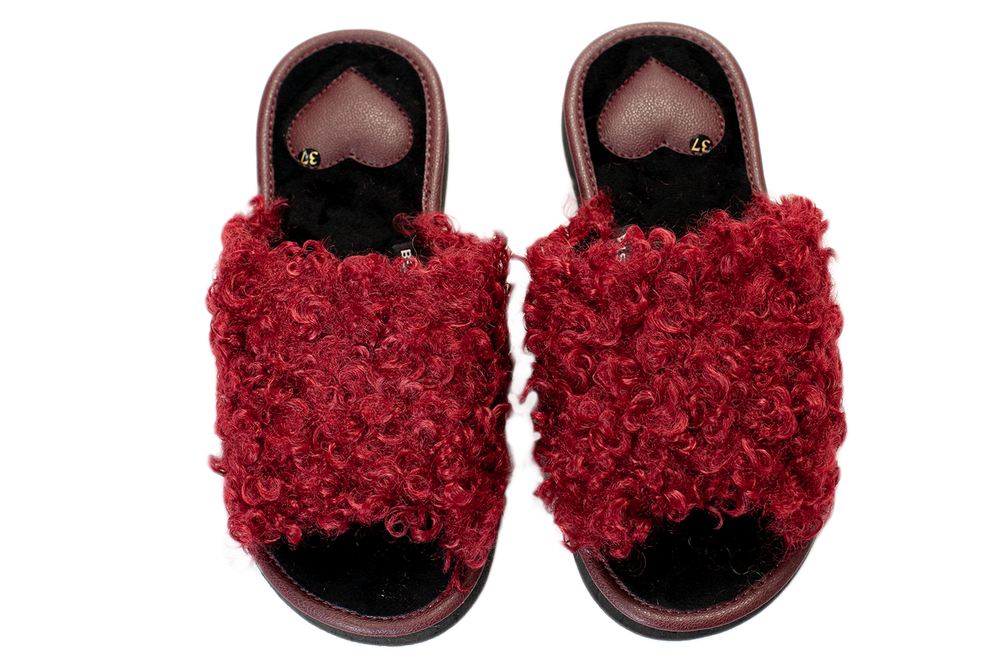 Дамски отворени чехли BELSTA от еко овча кожа/Women’s Open BELSTA Slippers in Eco-Sheepskin