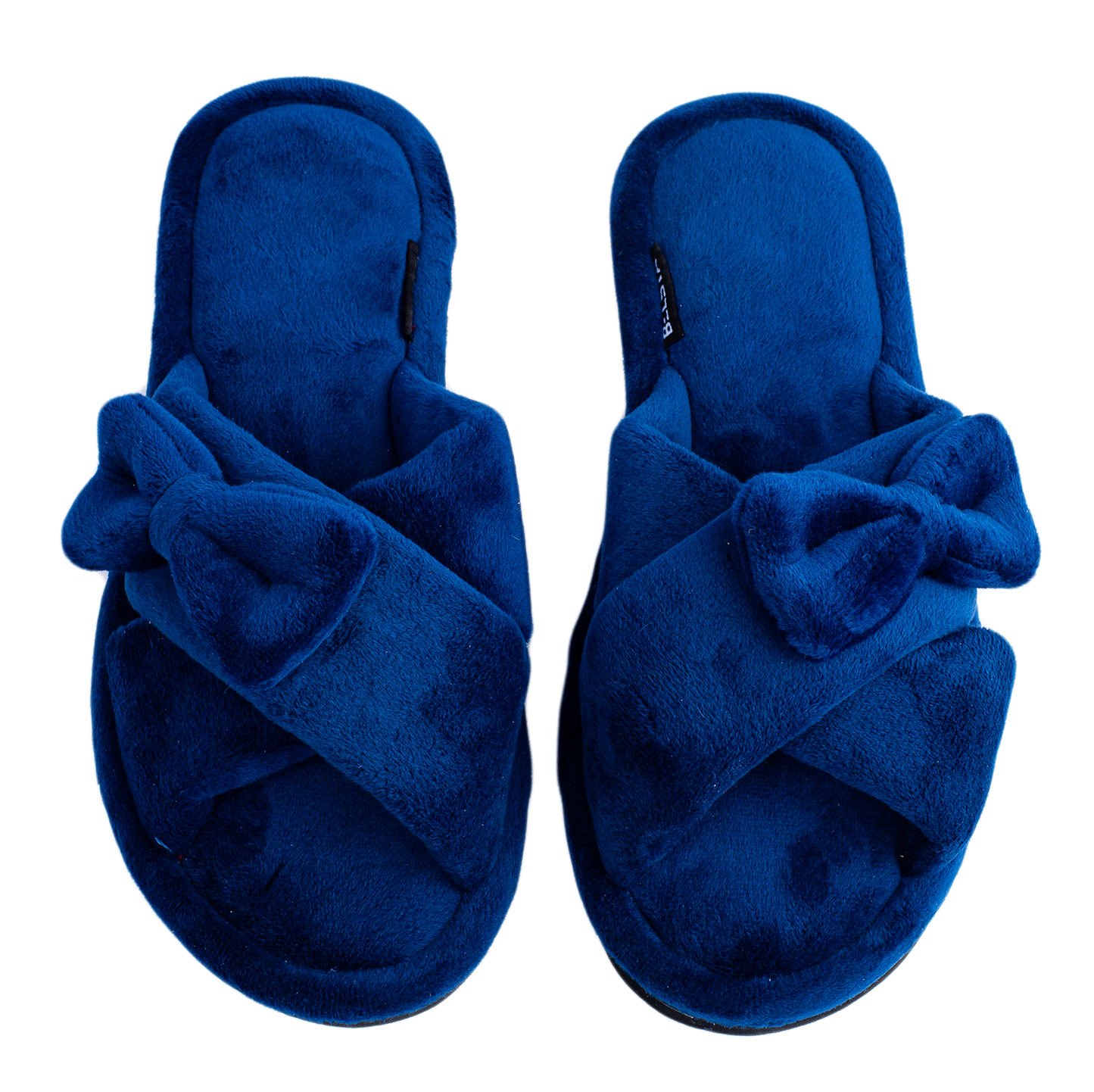 Дамски отворени пантофи BELSTA от велур с панделка/Women's Open Slippers BELSTA from Velour with a Bow