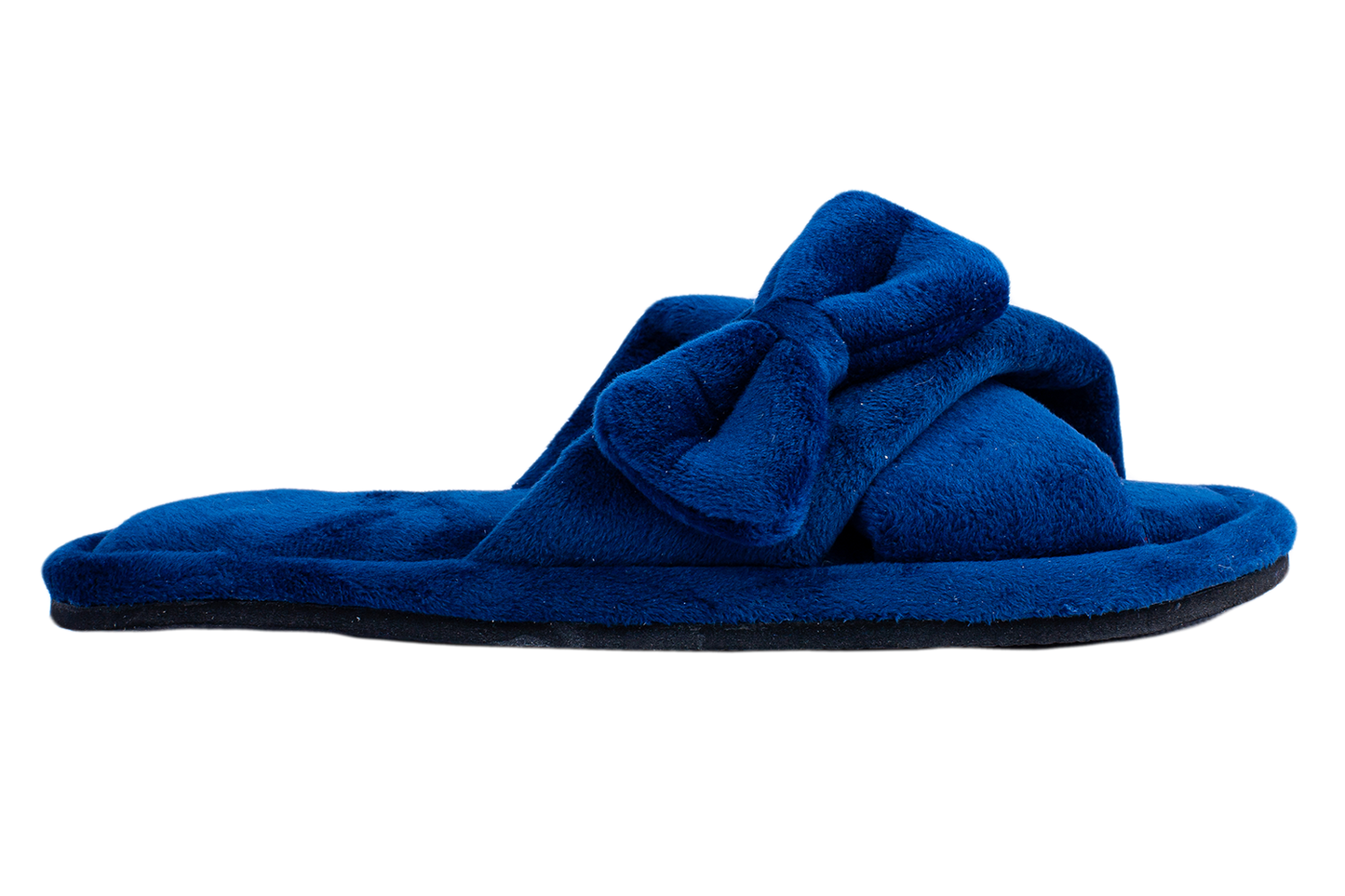 Дамски отворени пантофи BELSTA от велур с панделка/Women's Open Slippers BELSTA from Velour with a Bow
