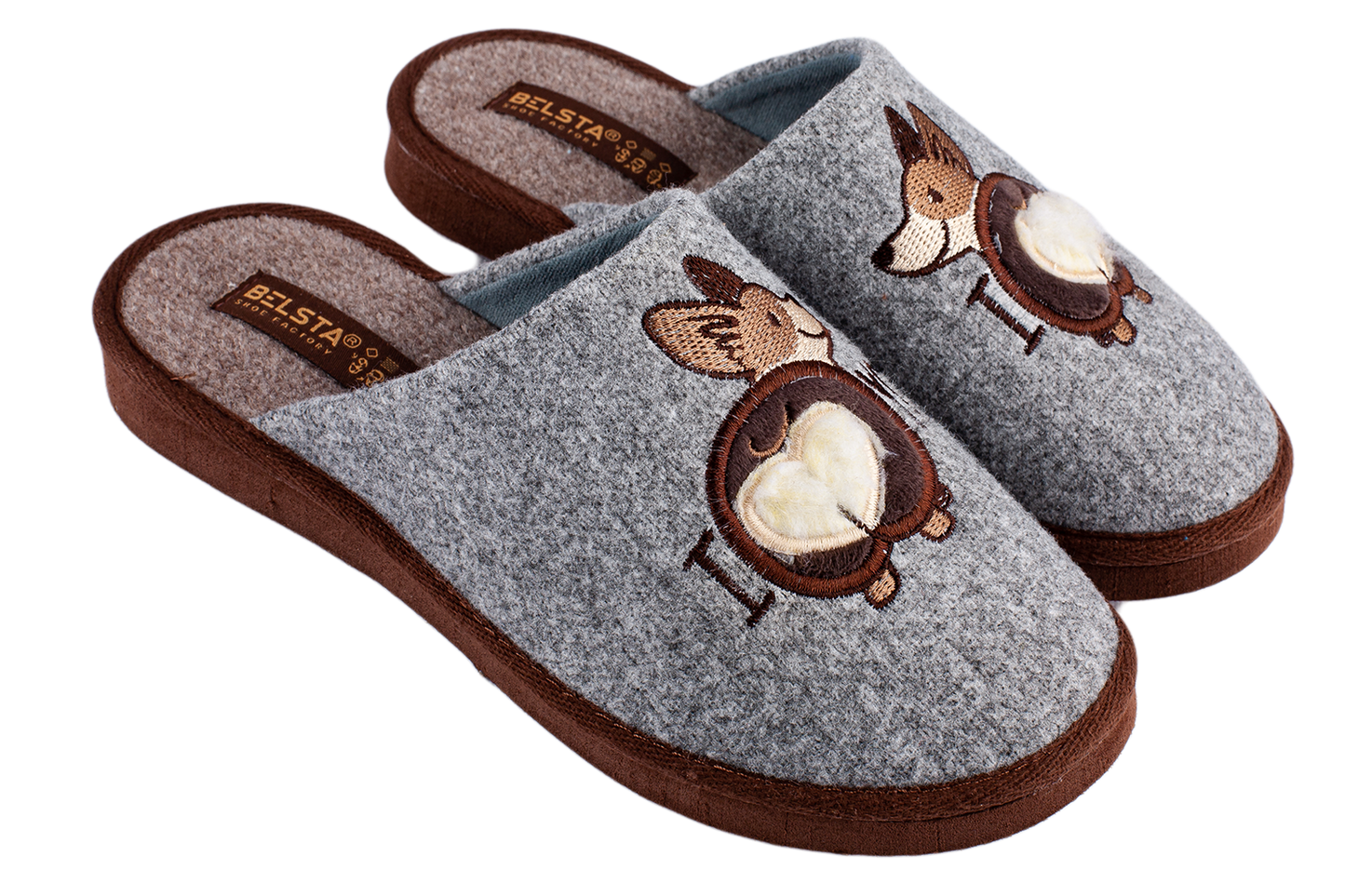 Опаковка: Дамски затворени пантофи BELSTA от вълна с бродерия/Size set: Women’s Closed Wool BELSTA Slippers with Embroidery
