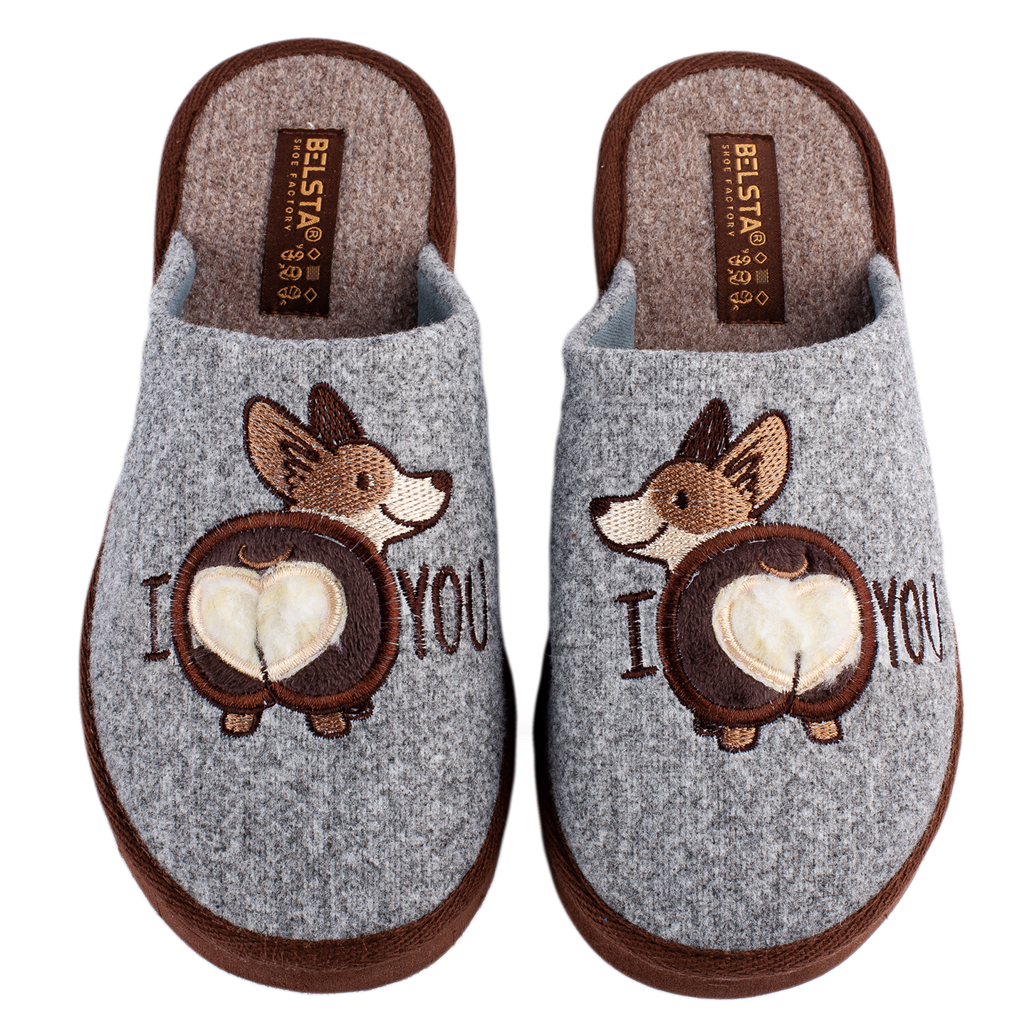 Опаковка: Дамски затворени пантофи BELSTA от вълна с бродерия/Size set: Women’s Closed Wool BELSTA Slippers with Embroidery