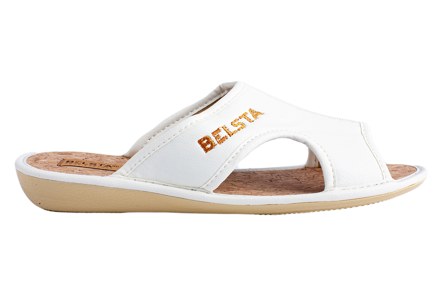 Дамски отворени чехли BELSTA бели от еко кожа