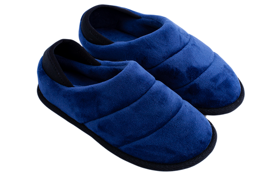 Детски чехли BELSTA от тъмносин велур с затворена пета/Children's BELSTA Slippers in Dark Blue Velvet with Closed Heel