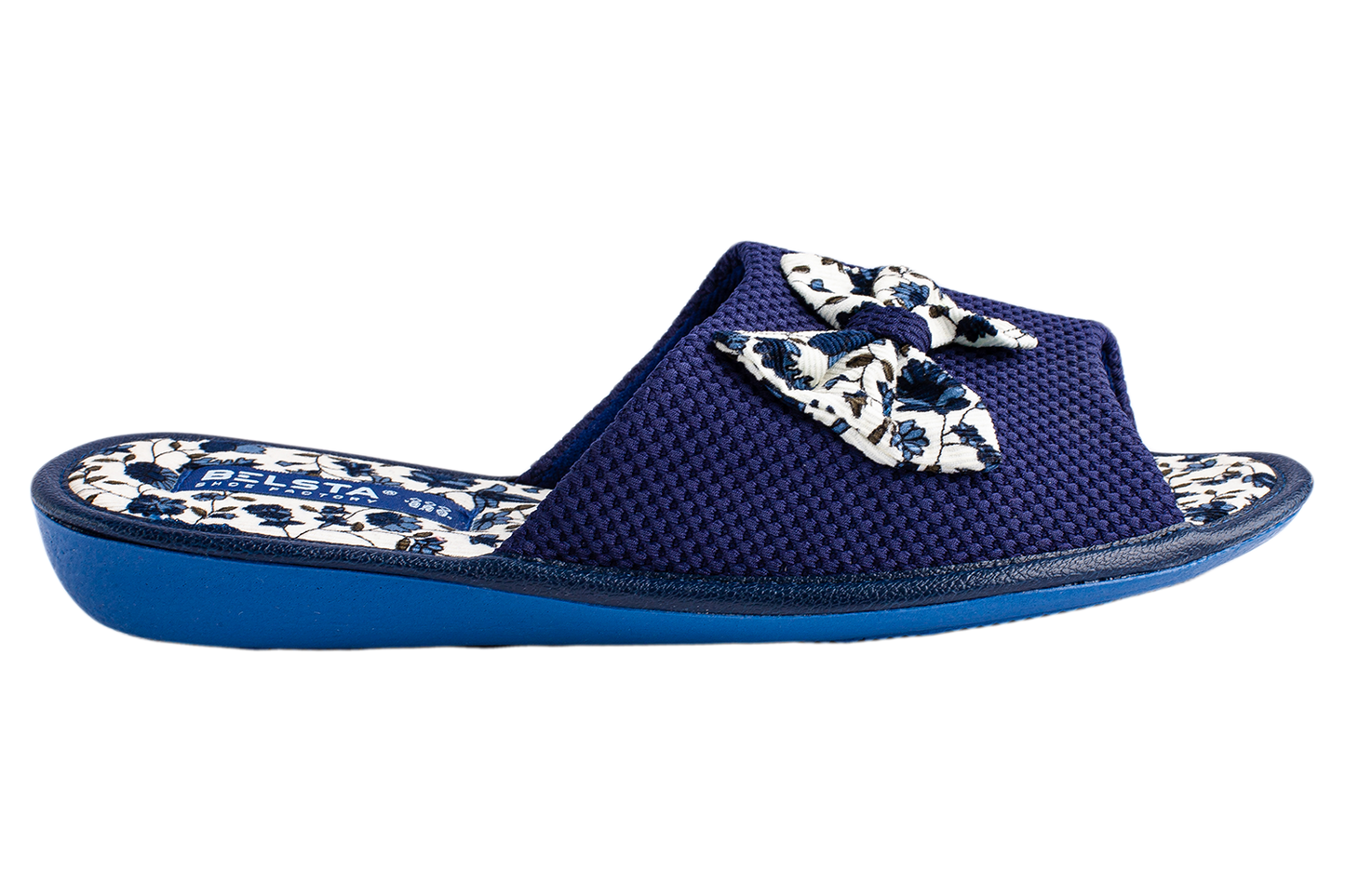 Дамски отворени пантофи BELSTA от текстил с текстилна панделка/Women's Open Slippers BELSTA from Textile with Textile Bow