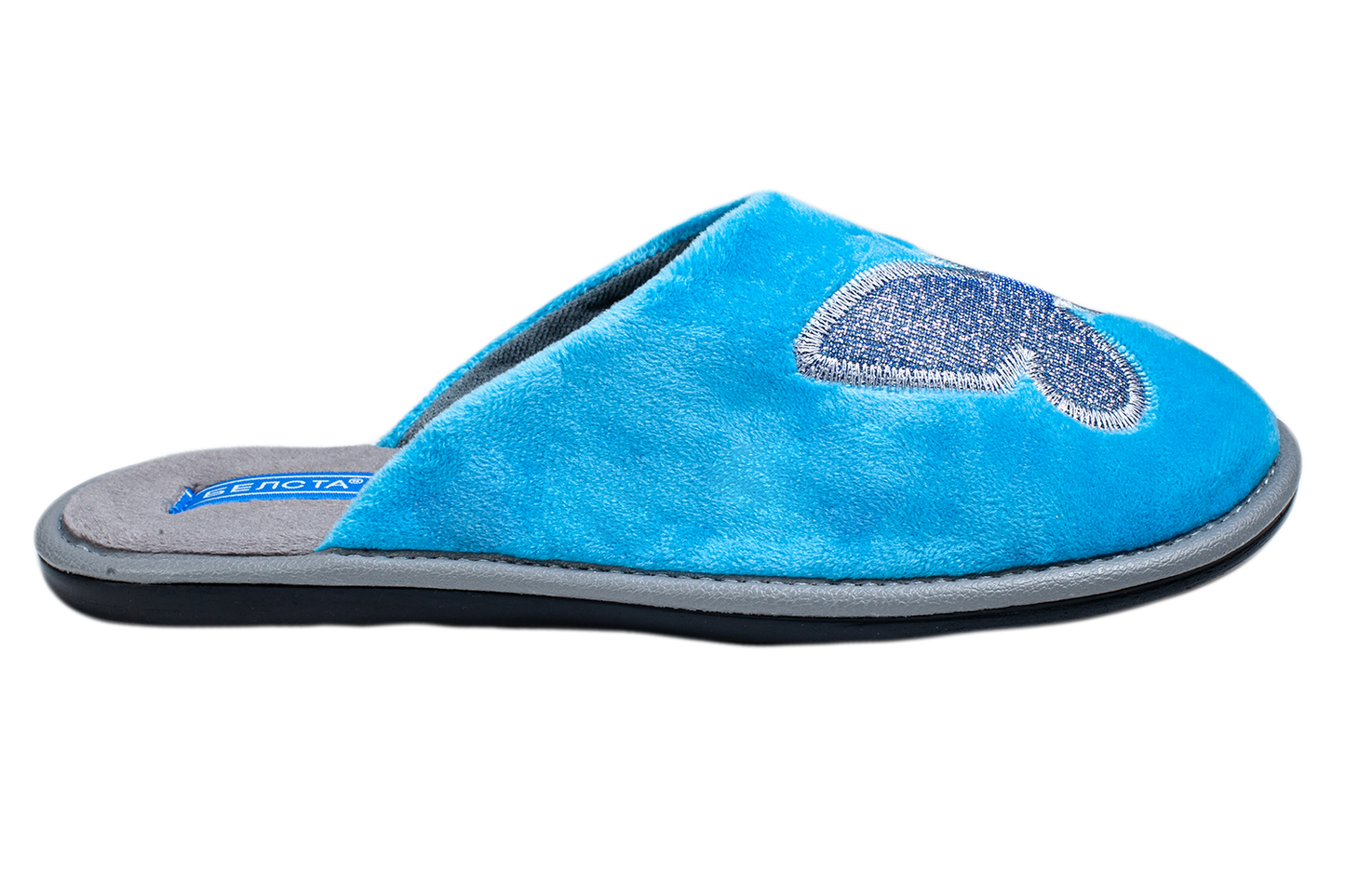 Дамски чехли BELSTA от велур с бродерия на пеперуда/Women’s BELSTA Velvet Slippers with Butterfly Embroidery