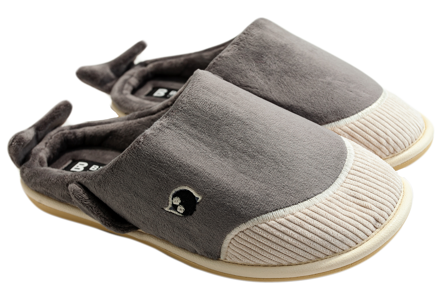Женски затворени пантофи BELSTA от велур с бродерия и апликация „Кит“/Women’s Closed Velour BELSTA Slippers with Whale Embroidery and Appliqué