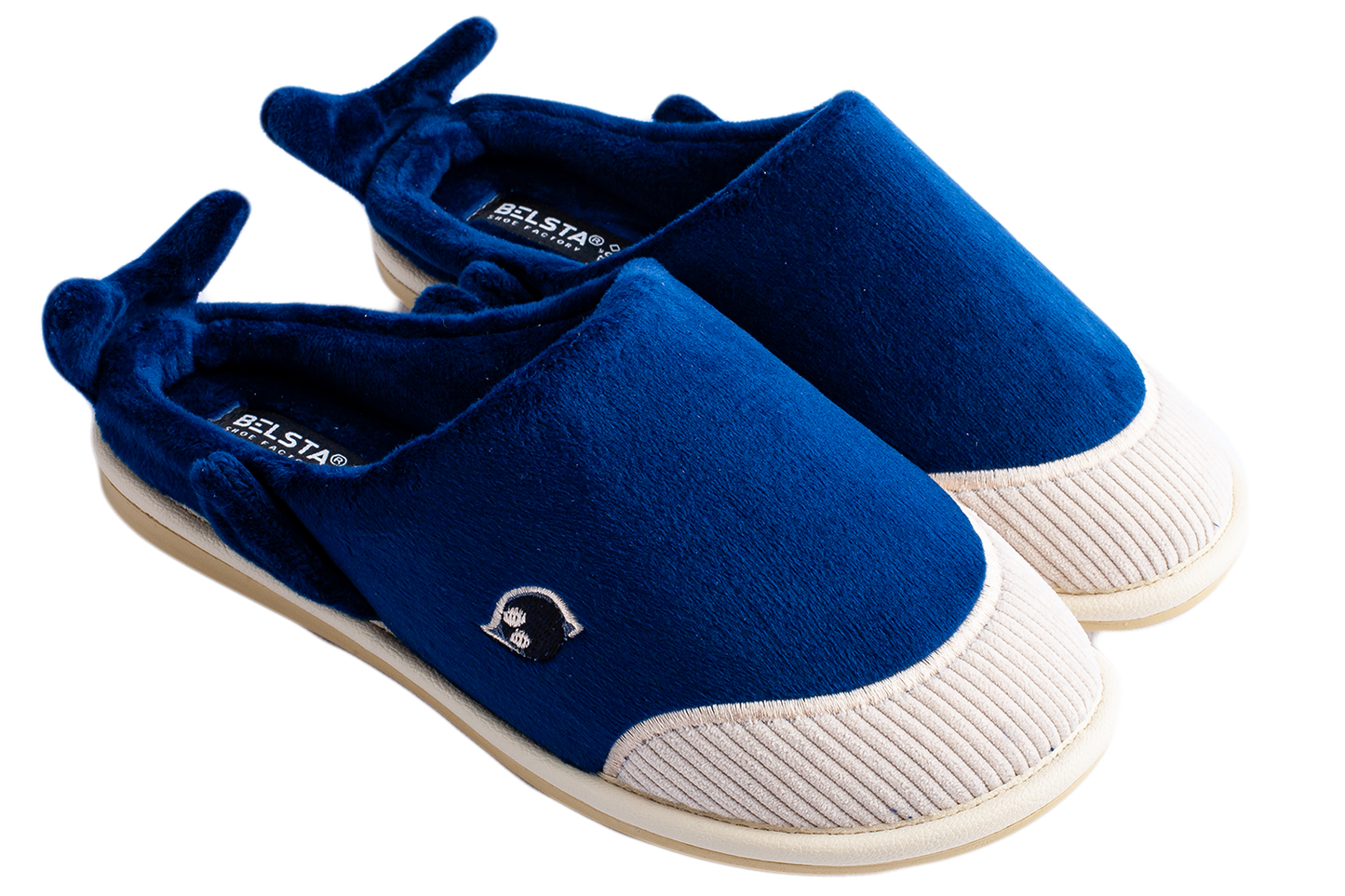Женски затворени пантофи BELSTA от велур с бродерия и апликация „Кит“/Women’s Closed Velour BELSTA Slippers with Whale Embroidery and Appliqué