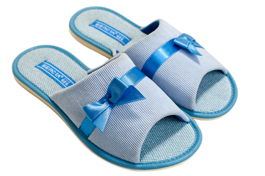 Опаковка: Дамски отворени пантофи BELSTA от велвет с сатенена панделка/Size set: Women's Open Slippers BELSTA from Corduroy with Satin Bow