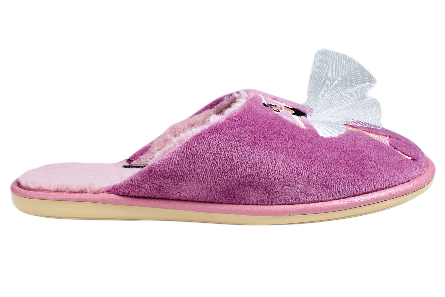 Дамски затворени чехли BELSTA от велур с бродерия “Балерина”/Women’s Closed BELSTA Slippers in Velvet with “Ballerina” Embroidery