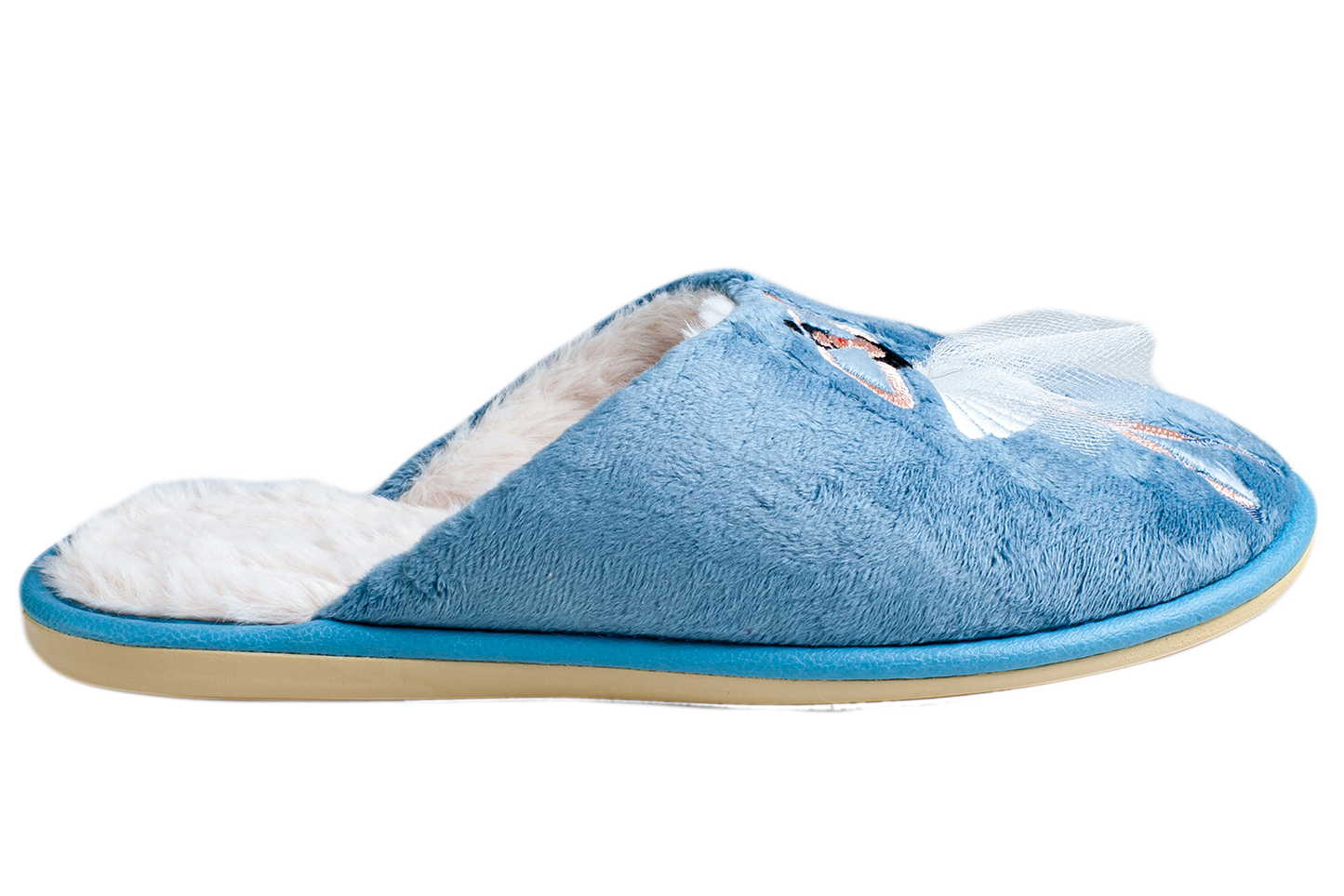Дамски затворени чехли BELSTA от велур с бродерия “Балерина”/Women’s Closed BELSTA Slippers in Velvet with “Ballerina” Embroidery
