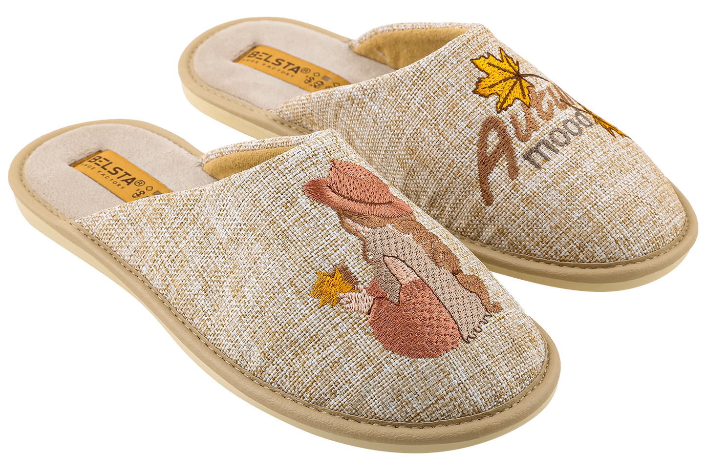 Дамски затворени чехли BELSTA от текстил/Women's Closed Slippers BELSTA from Textile