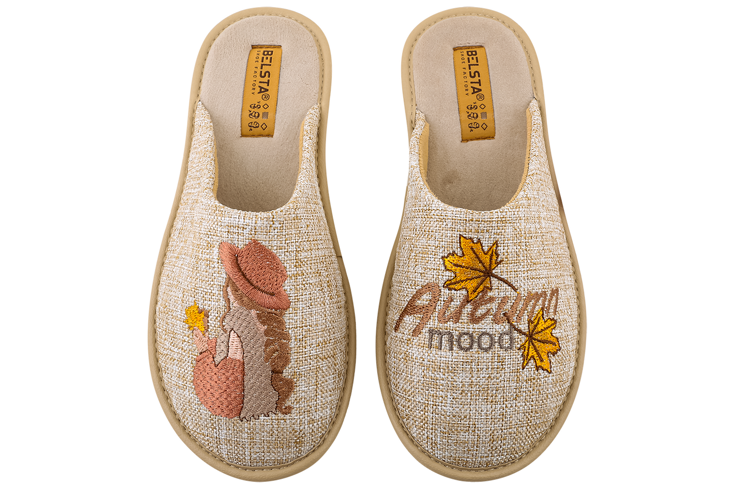 Дамски затворени чехли BELSTA от текстил/Women's Closed Slippers BELSTA from Textile