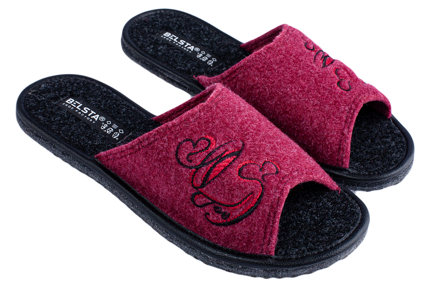 Опаковка: Дамски отворени чехли BELSTA /Size set: Women’s Open Italian Felt BELSTA Slippers