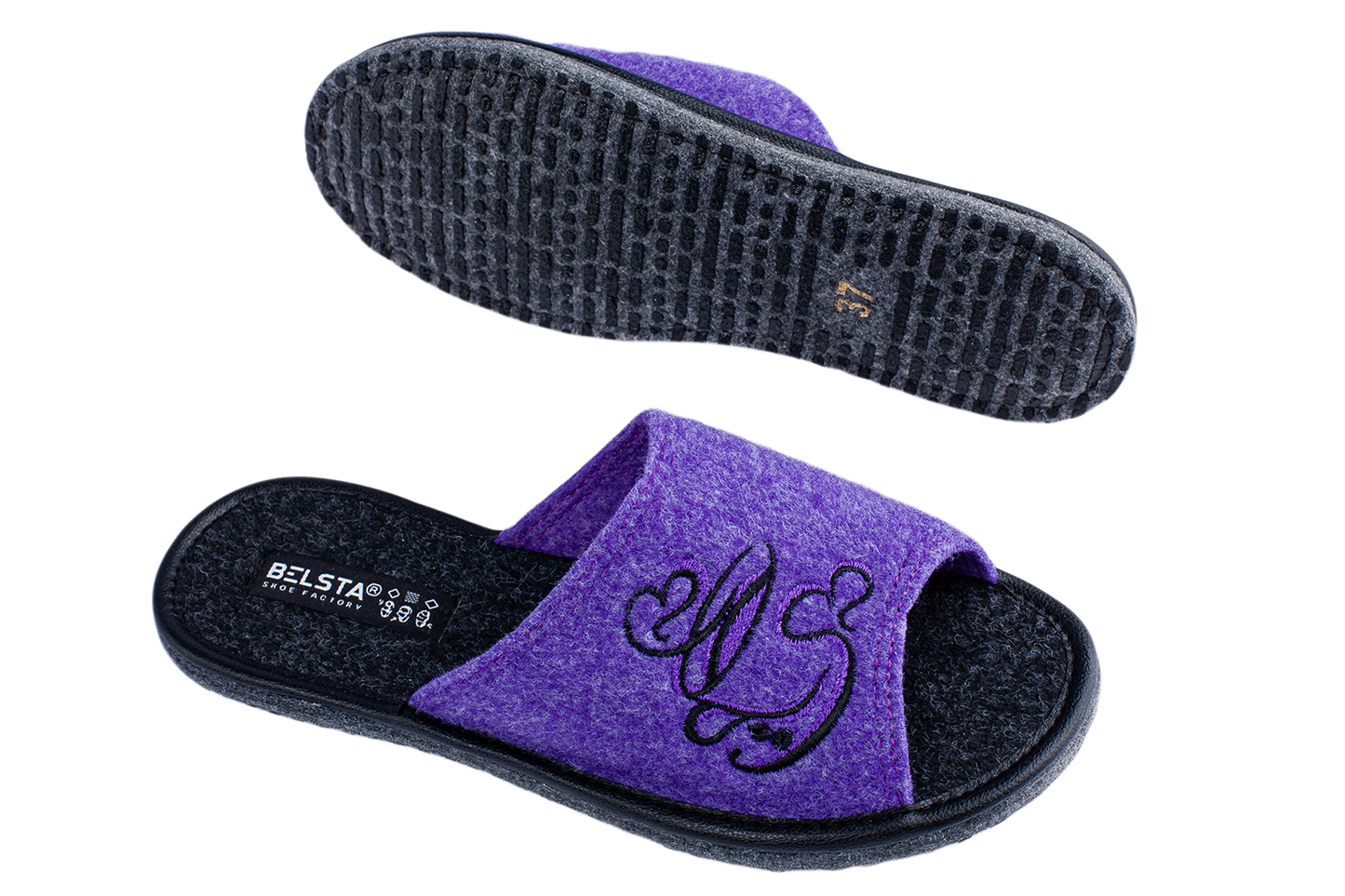 Опаковка: Дамски отворени чехли BELSTA /Size set: Women’s Open Italian Felt BELSTA Slippers