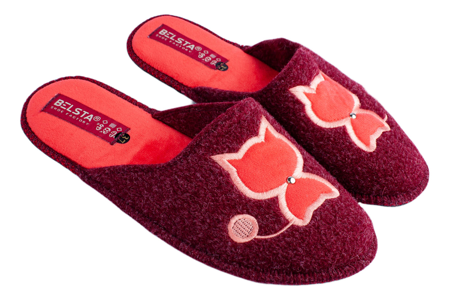 Опаковка: Дамски затворени пантофи BELSTA от италиански филц/Size set: Women’s Closed Italian Felt BELSTA Slippers