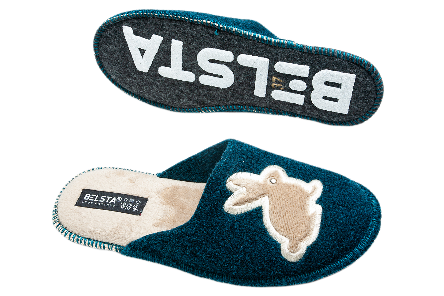 Опаковка: Дамски затворени пантофи BELSTA от италиански филц/Size set: Women’s Closed Italian Felt BELSTA Slippers