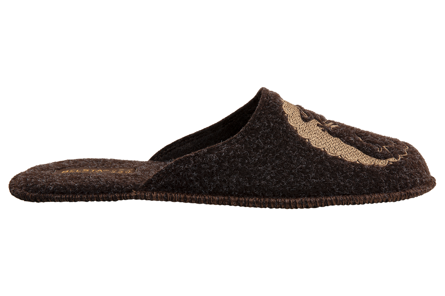 Мъжки затворени пантофи BELSTA от италиански филц с бродерия/Men's Closed Slippers BELSTA from Italian Felt with Embroidery