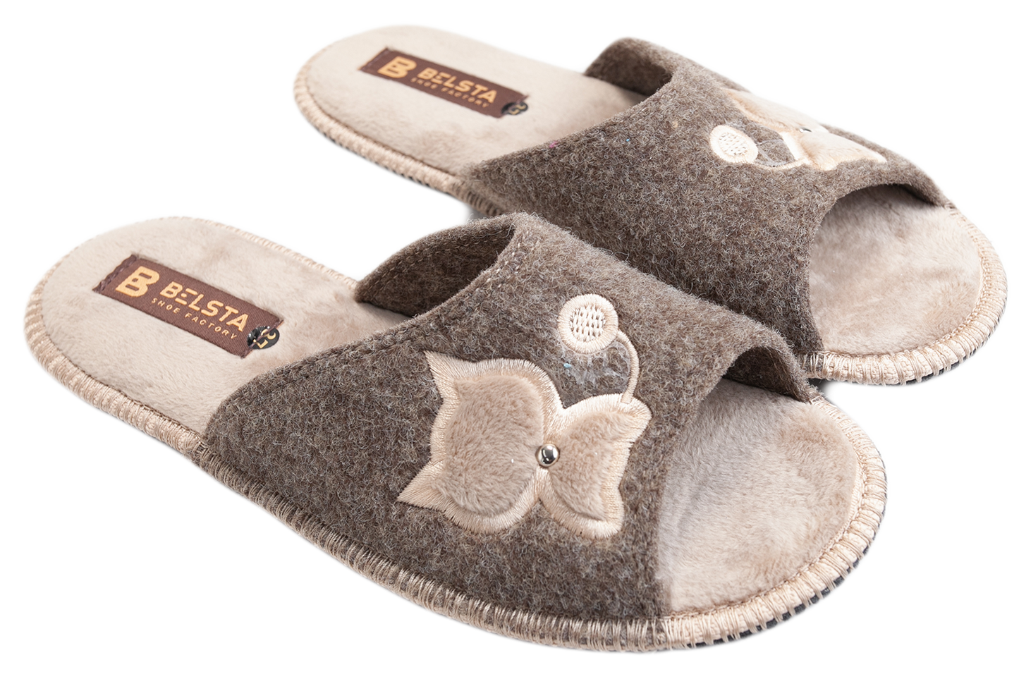 Дамски отворени чехли BELSTA/Women’s Open Italian Felt BELSTA Slippers